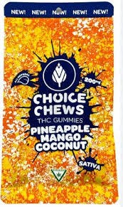 Product: CHOICE CHEWS | PINEAPPLE MANGO COCONUT - GUMMIES | 200MG | SATIVA