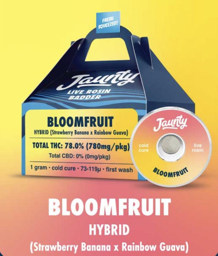 Jaunty | Bloom Fruit | Live Rosin Cold Cure | 1g