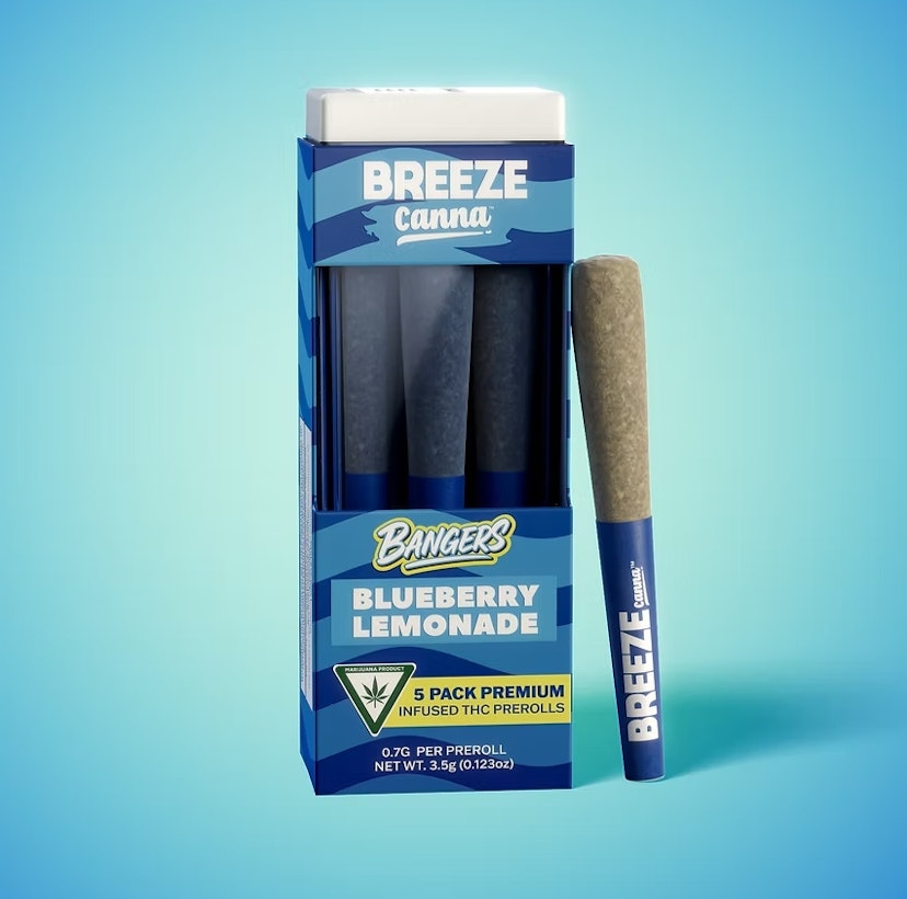 Breeze Bangers x 5 Infused Prerolls | Blueberry Lemonade