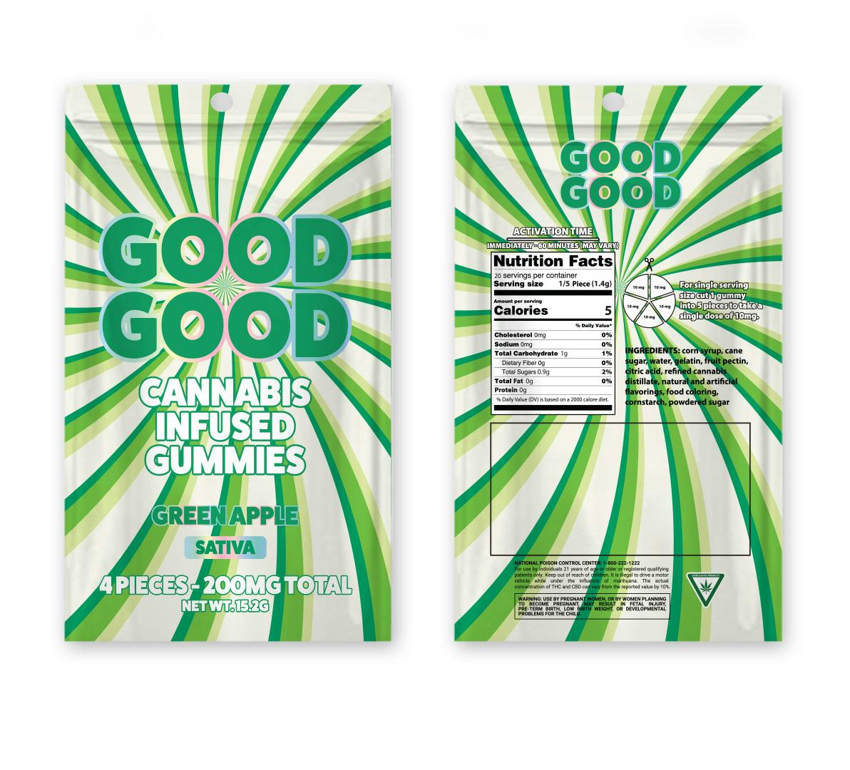 Product: Good Good | Gummies - 200mg - Green Apple