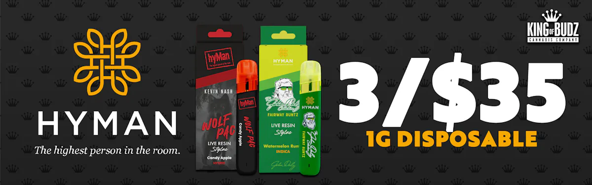 Hyman 1g Live Resin Stylus Disposable- 3 for $35