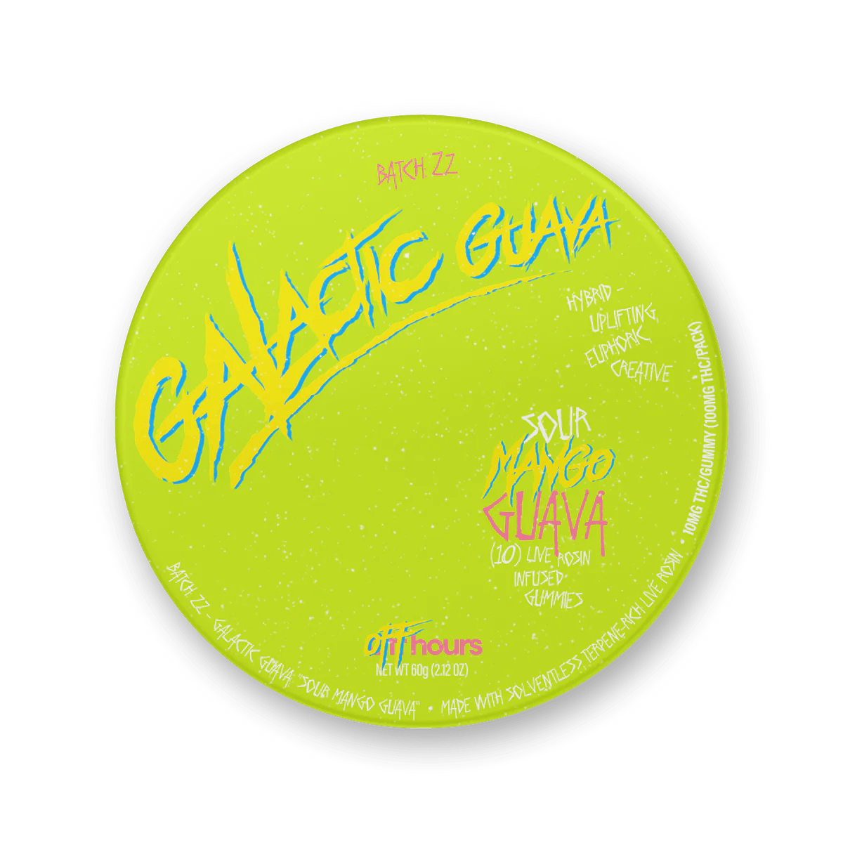 Off Hours | Galactic Guava - Mango Guava | Live Rosin Gummies | 100mg