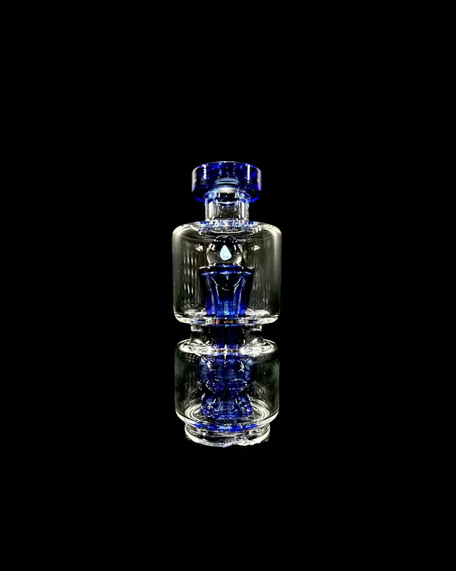 Topper Opal Accented Mushroom Perc Puffco Top Blue (glassware)