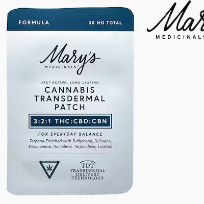 MARYS MEDICINALS | FORMULA - TRANSDERMAL PATCHES 3:2:1 THC:CBD:CBN | 15MG