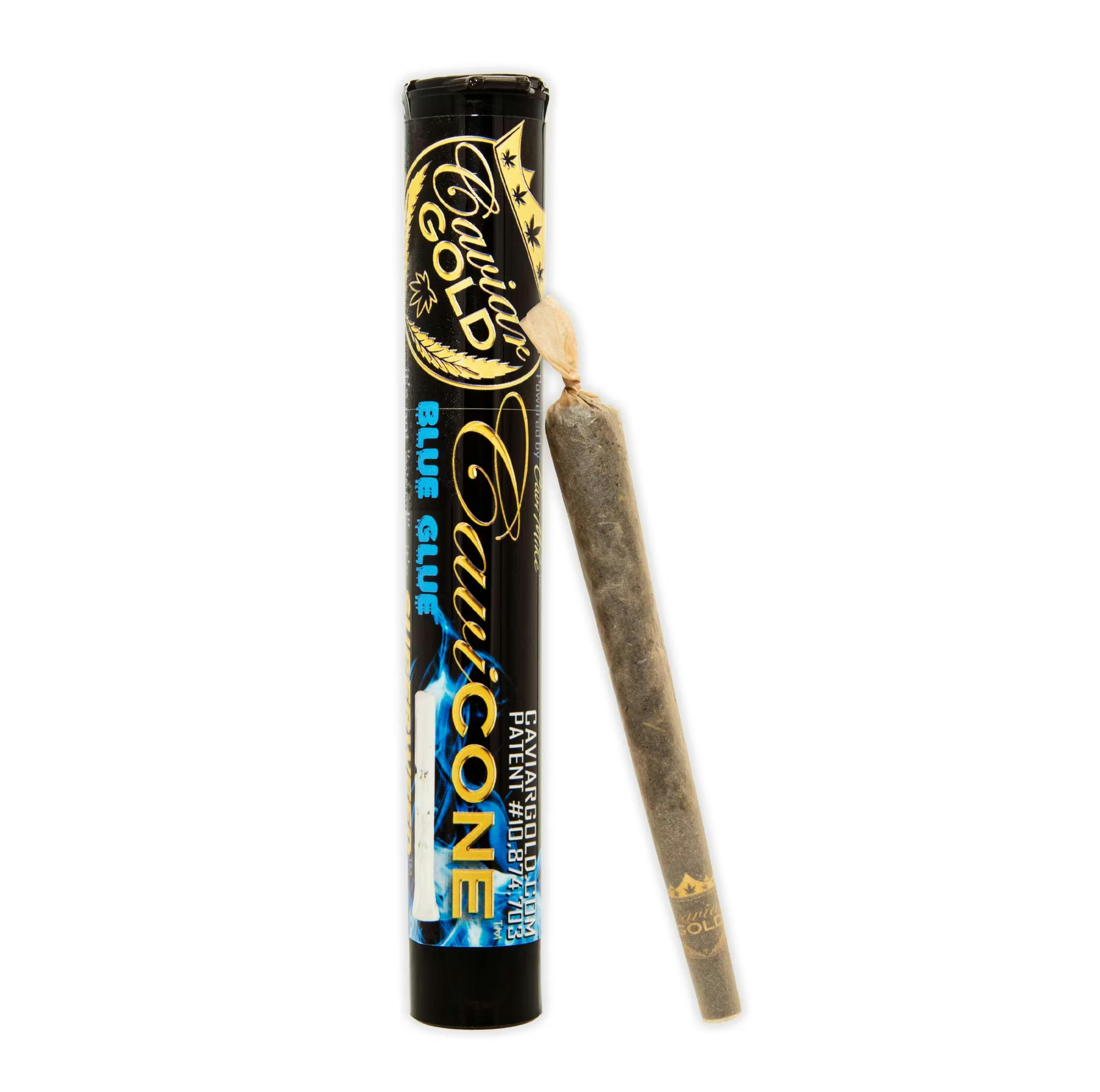 Product: CAVIAR GOLD | BLUE GLUE - CAVI CONE INFUSED PRE-ROLL | 1.3G | INDICA