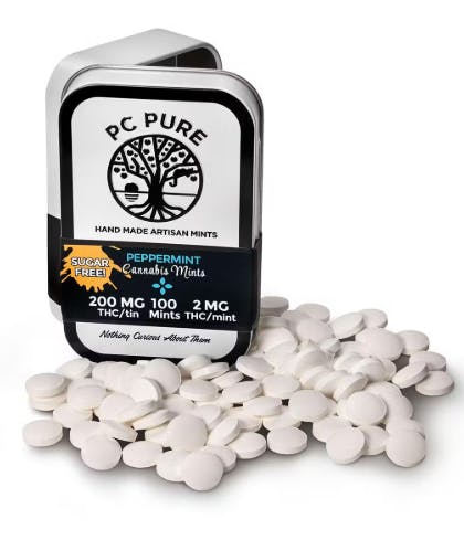 Product: PC PURE | PEPPERMINT | CANNABIS MINTS | SUGAR FREE | 200MG