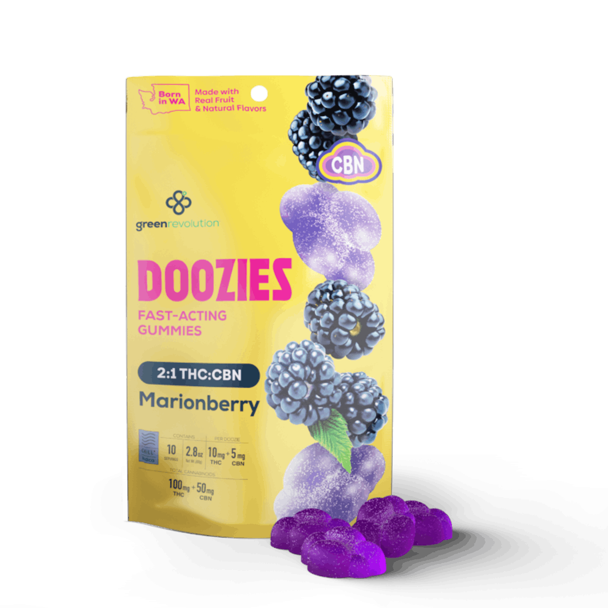 Photo of Doozies Chill – Marionberry 2:1 Gummies 10pk