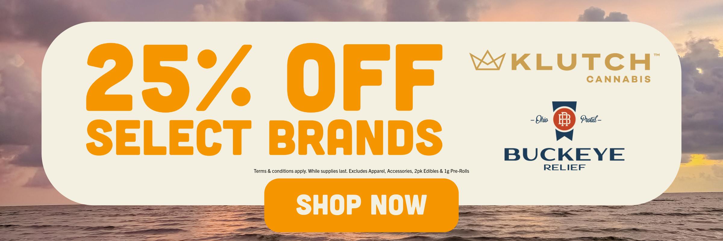 25% OFF SELECT BRANDS SALE