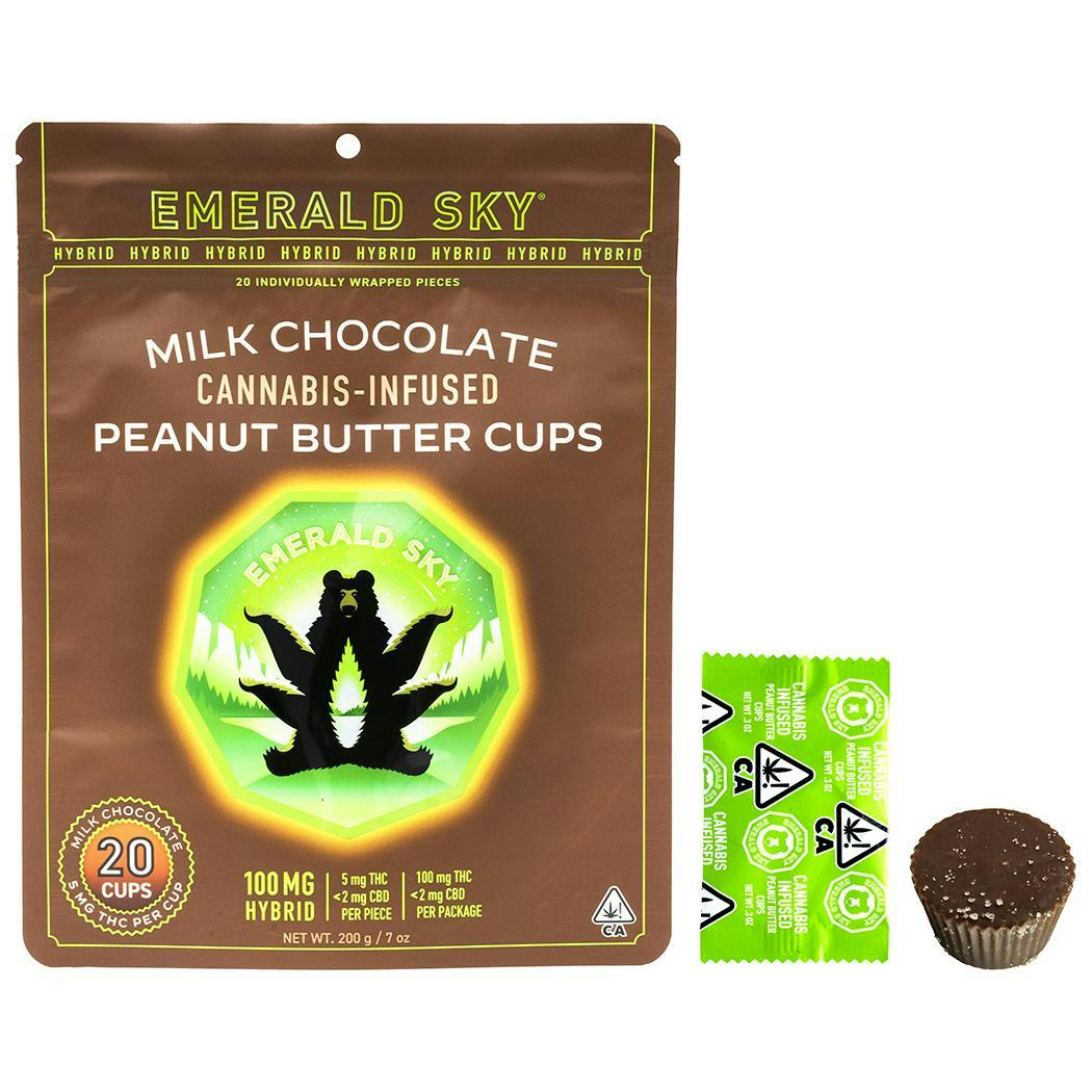 Emerald Sky Peanut Butter Cups Hybrid Chocolate 20pk 100mg