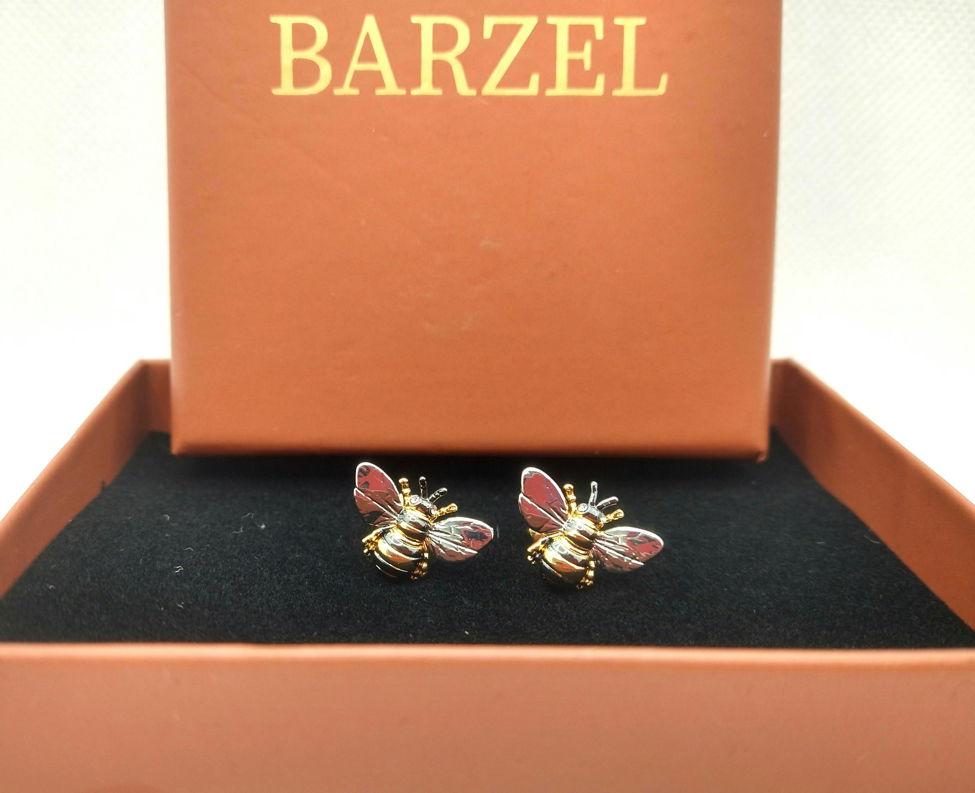 Product: Bumble Bee Stud Earrings | Black & Gold | Barzel