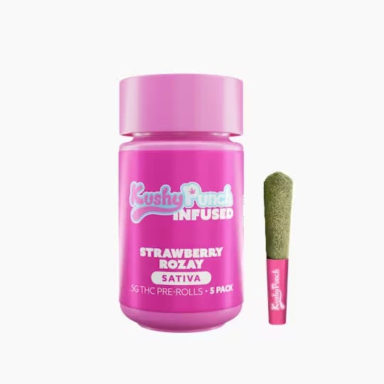 Kushy Punch: Infused Pre-Roll Pack | Strawberry Rozay | 0.5g ea