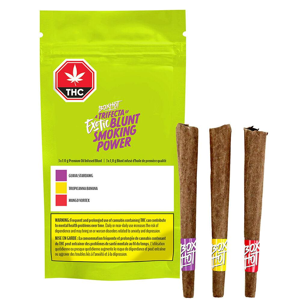 Boxhot fatties - a trifecta of radical blunt smoking power infused blunts - 3x1g