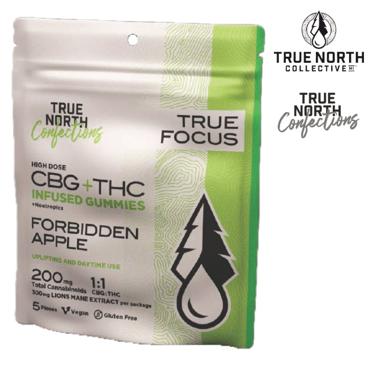 True North Forbidden Apple True Focus Gummies 100mg THC