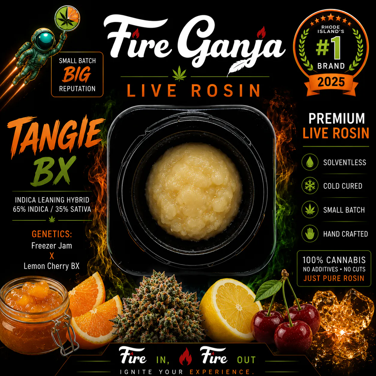 Tangie BX | Live Rosin Baller Jar | 3.5g | Solar Cannabis Co. Weed