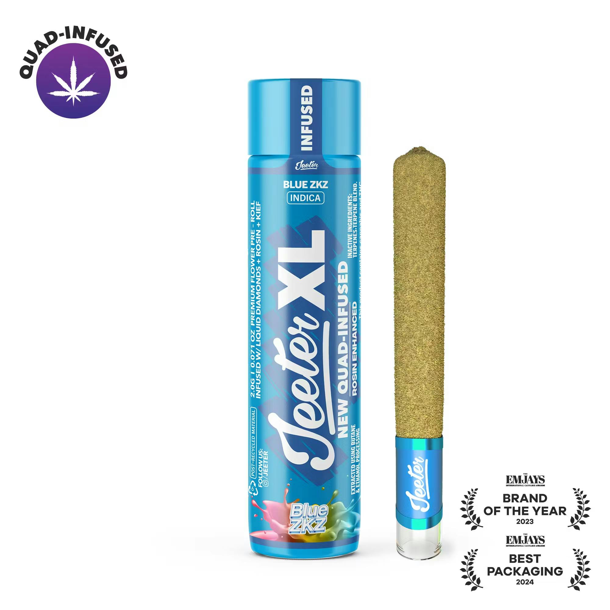 Jeeter - 2g Quad Infused Preroll - Blue ZKZ