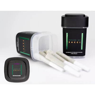 House Of Sacci - 7 Pack .5g Prerolls - Biohazard - PRE_ROLLS by House of Sacci at King of Budz