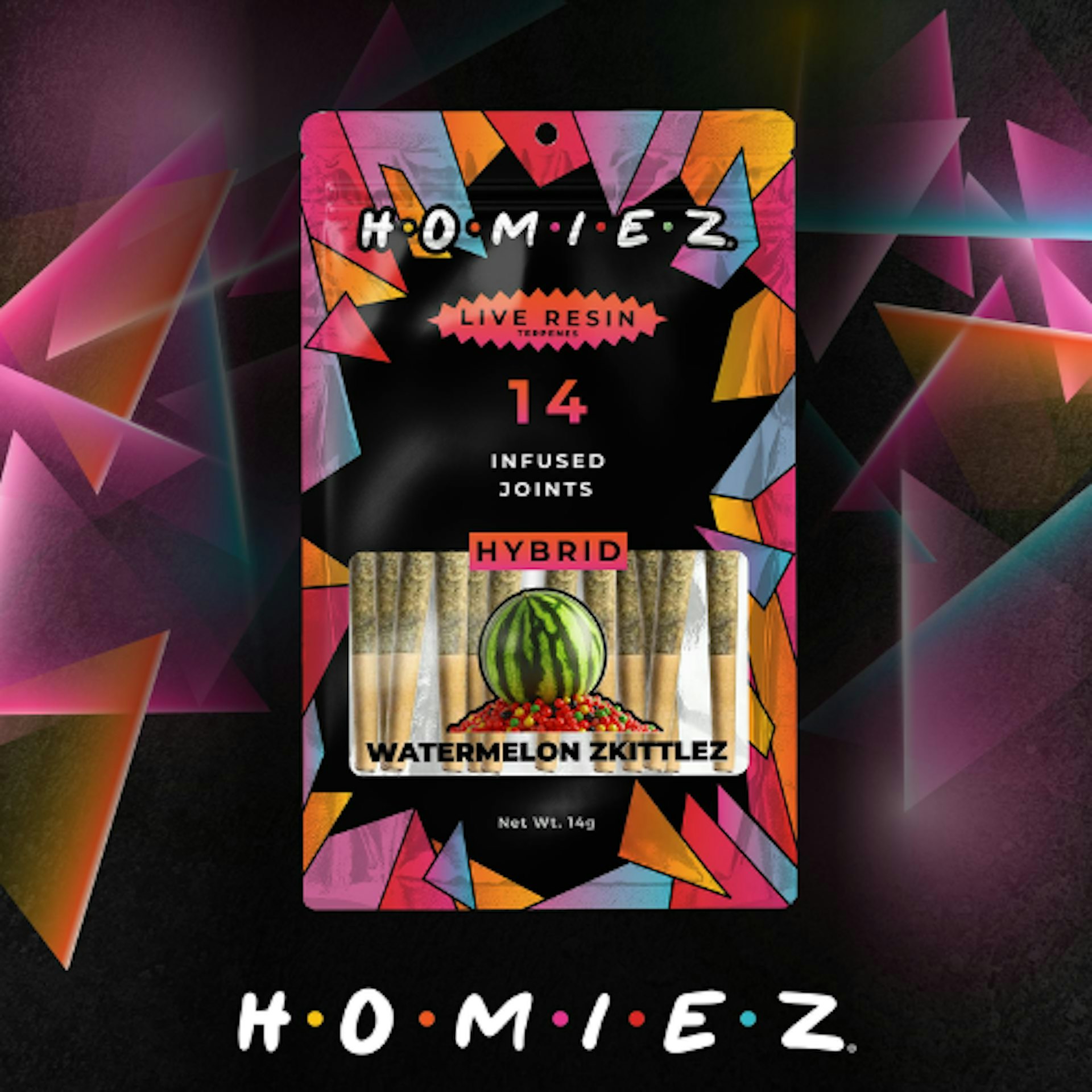 Homiez - Watermelon Zkittlez 14pk. Infused Pre-Rolls
