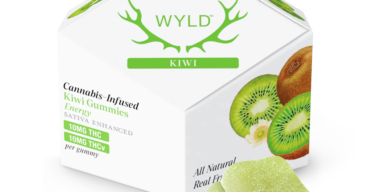 mskキウイつる Kiwi | 10mg THC: 10mg THCV | 10pk Gummies | Wyld | Trinity - Glen