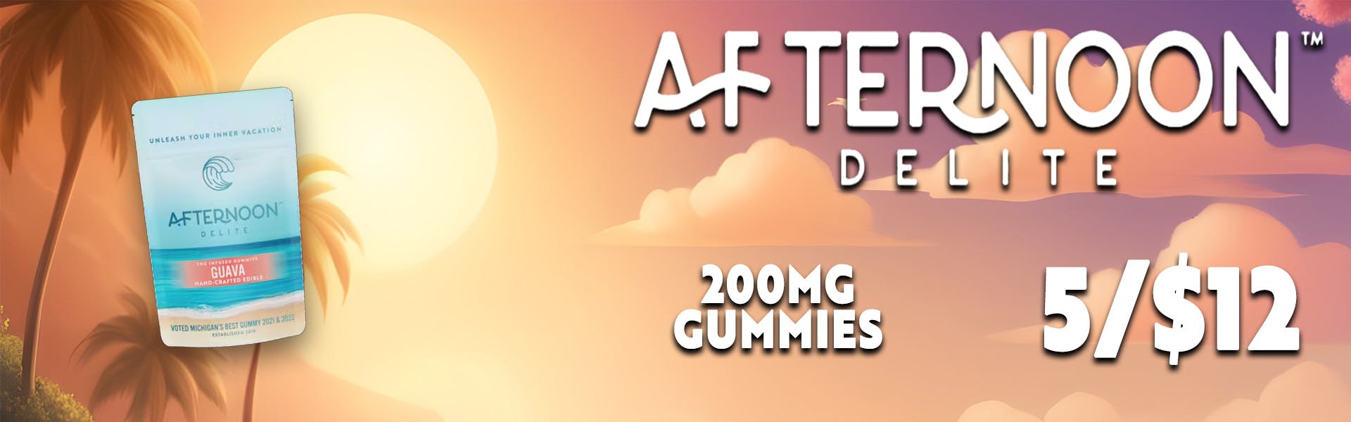 Afternoon Delite - 200mg Gummies - 5/$12