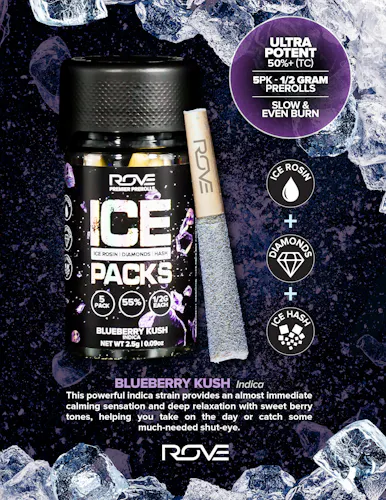 Blueberry Kush – 1G Triple Infused Ice Packs (Rosin Hash and Diamonds)-1