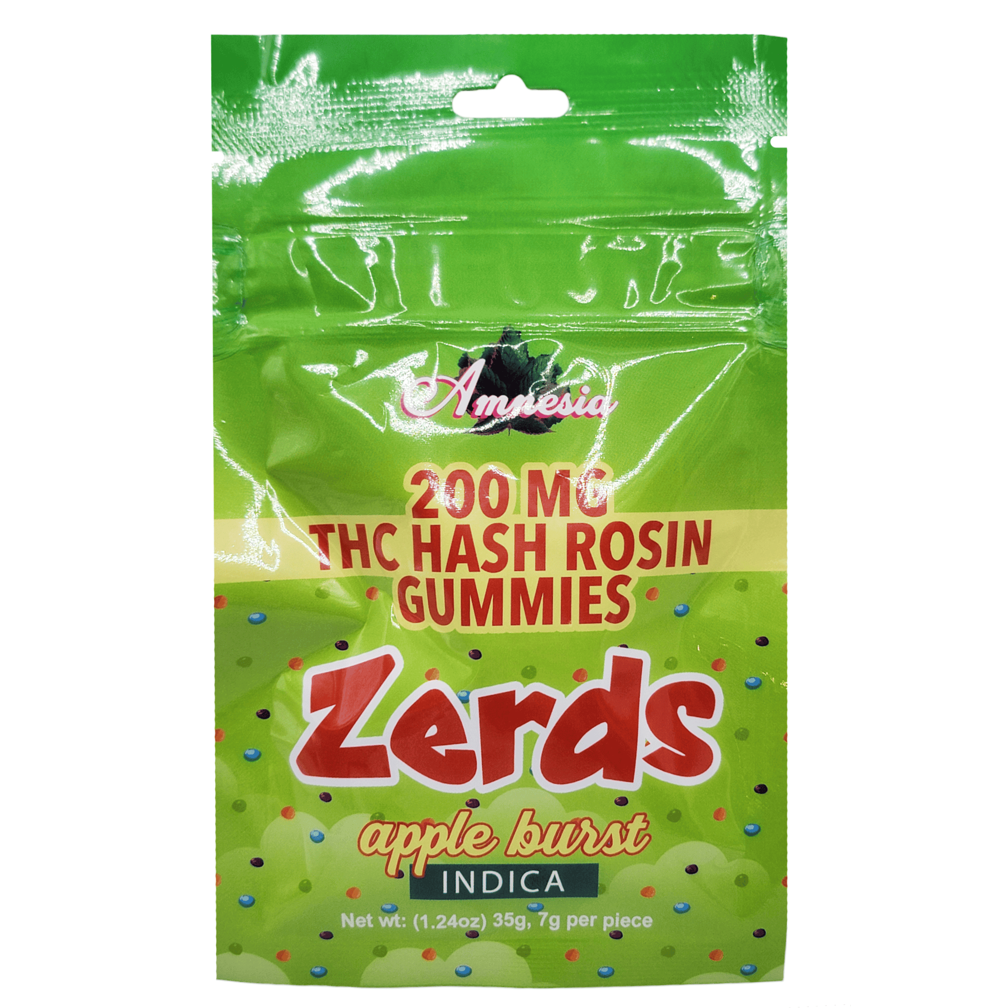 Amnesia Zerds Apple Burst Hash Rosin Gummies 200mg Rec - Exclusive
