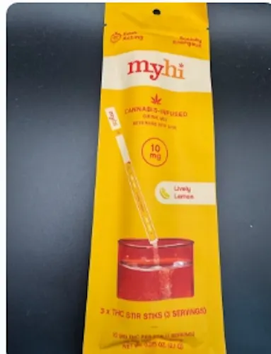 Lively Lemon – 3 Pack THC Stir Sticks – 30mg – MyHi-4