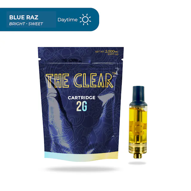 The Clear Cartridge Blue Raz 2g (sativa, cartridges)