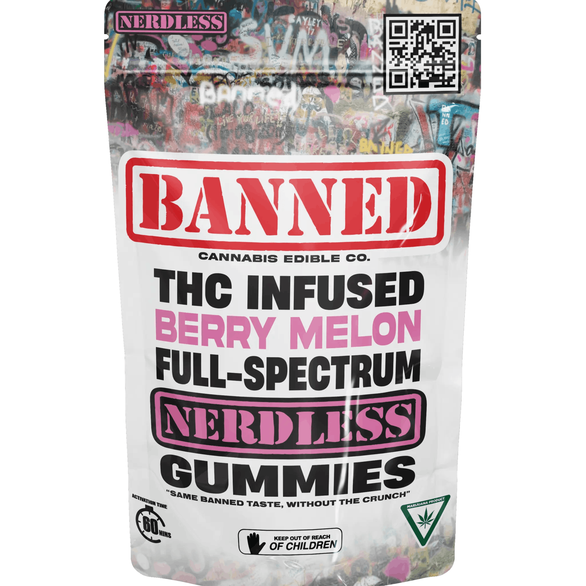 Banned - 200mg Nerdless Gummies - Berry Melon