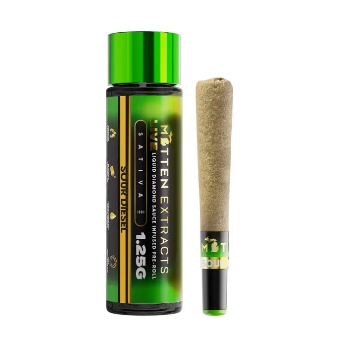 Mitten Extracts - 1.25g Live Sauce Infused Preroll - Sour Diesel (S)