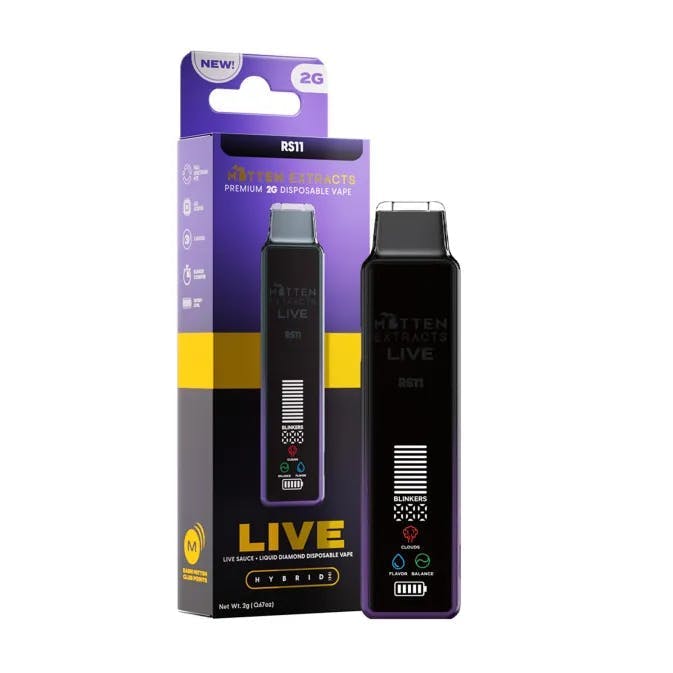 Rs11 Live Sauce Disposable Hybrid by Mitten Extracts – Vapes at Gatsby Cannabis
