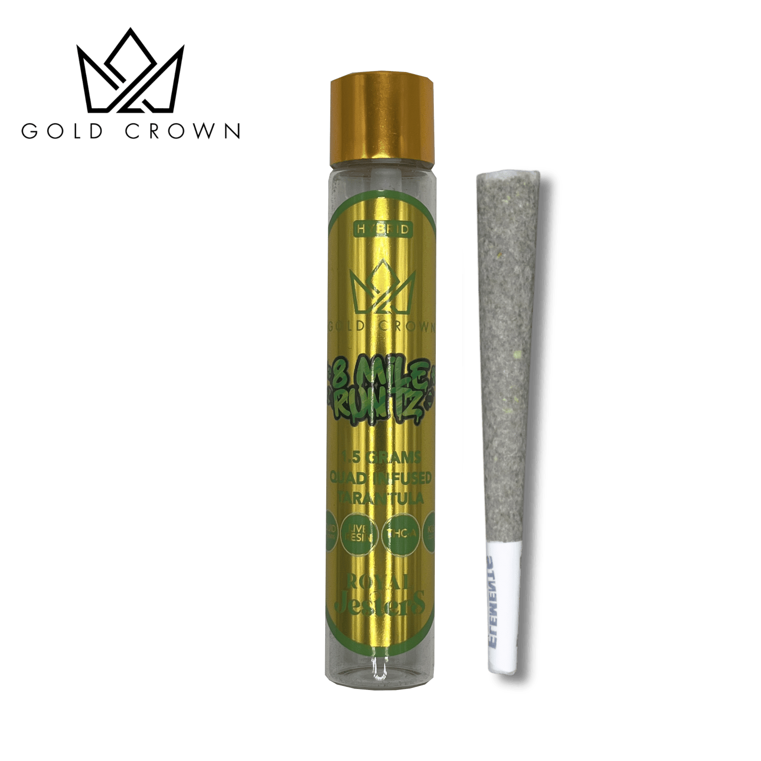 Gold Crown | Jesters Live Resin Infused Pre-Roll - 1.5g - 8 Mile Runtz (Hybrid)