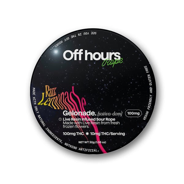 Off hours - Live Resin Rope (Gelonade - Sour Raspberry Lemonade) 100mg