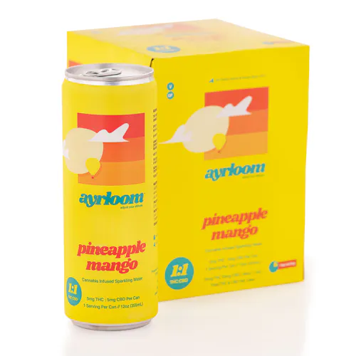 Ayrloom | Beverage | 20mgTHC:20mgCBD | Pineapple Mango | 12oz | 4pk | 20mg-1