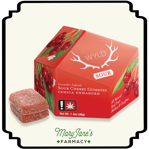 Sour Cherry Indica Enhanced Gummies 10-Pack | 100mg-1