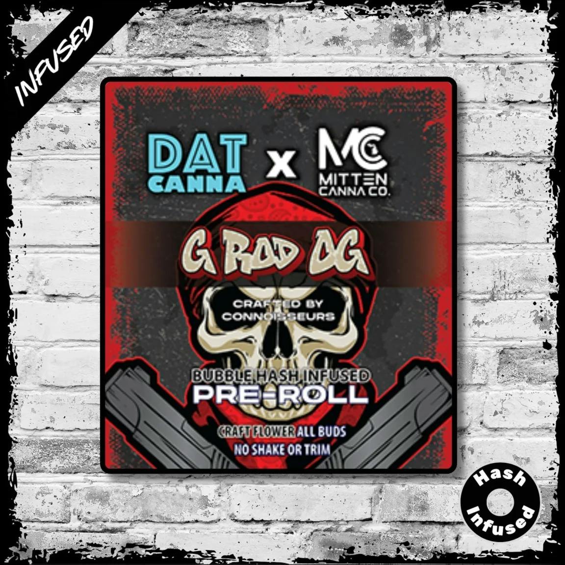 Dat Canna x Mitten Canna - 1.2g Bubble Hash Infused Preroll - G Rod