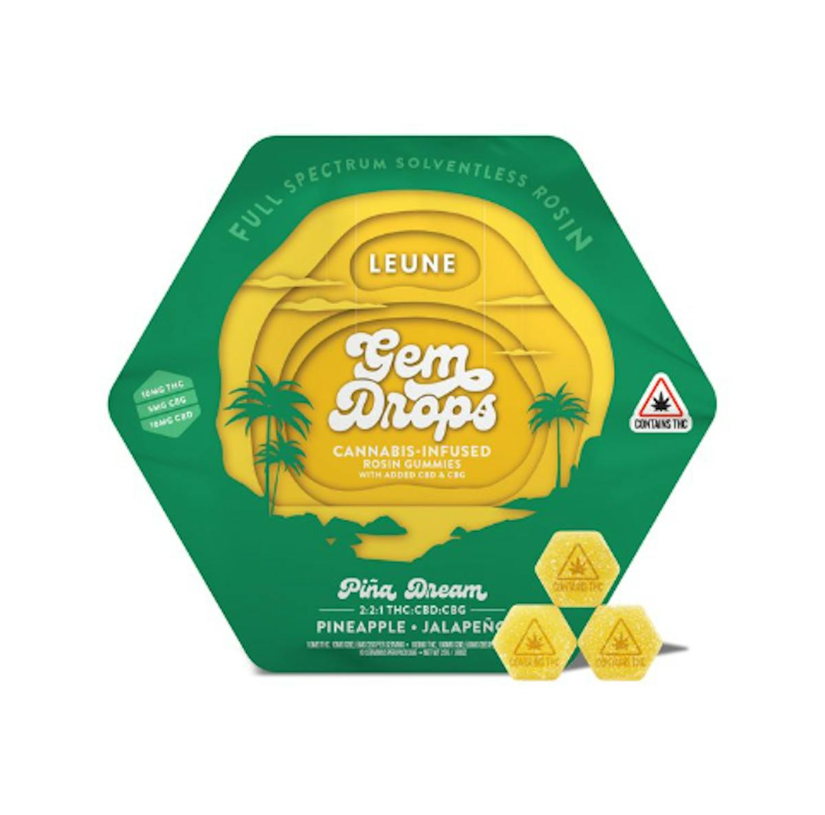 Image of Pina Dream 2:2:1 THC:CBD:CBG | 100mg Gem Drop Gummies