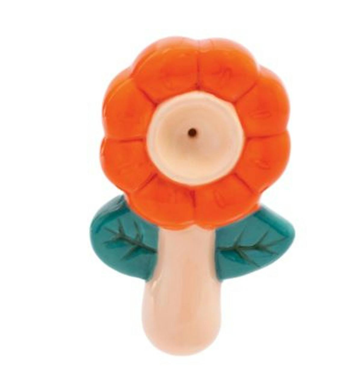 Image of Wacky Bowlz 3.5” Ceramic Pipe – Orange Flower