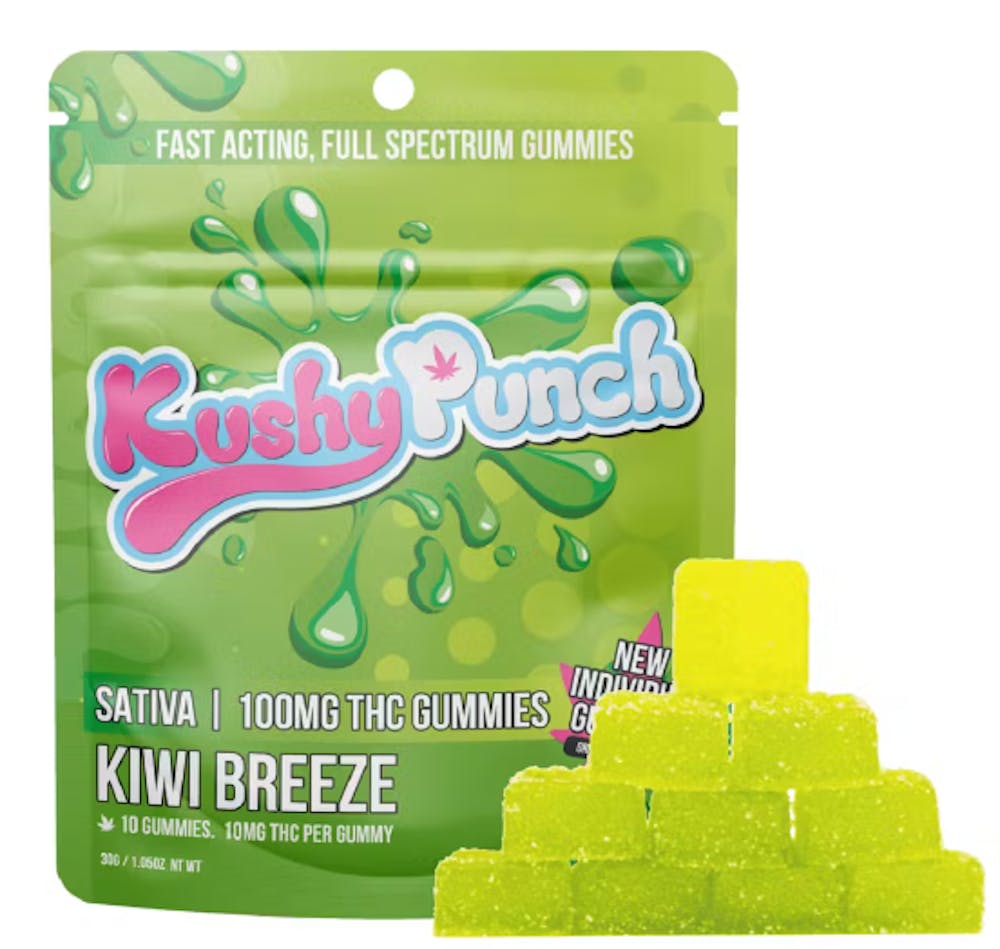 Product SIX Kushy Punch Gummies Fast Acting Full Spec - Kiwi Breeze (10pk) 100mg