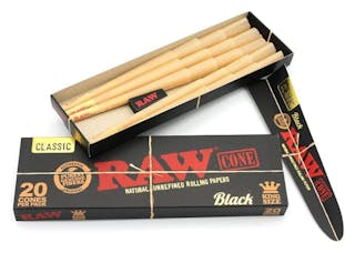 RAW Black Classic-Cones-1 1/4 (20pk)