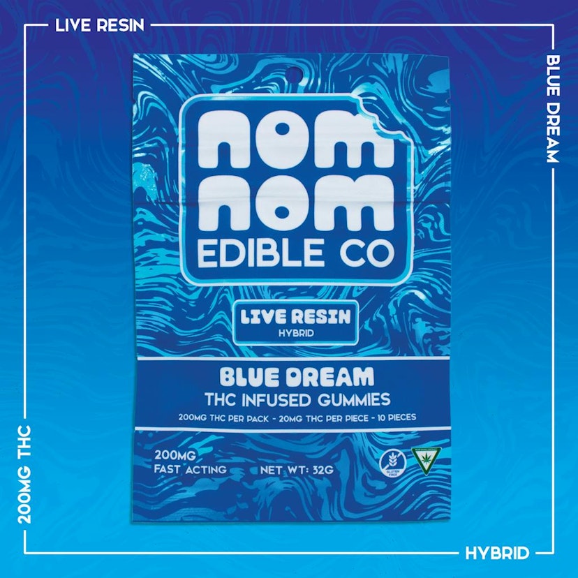 Nom Nom | 200mg THC Live Resin Gummies | Blue Dream