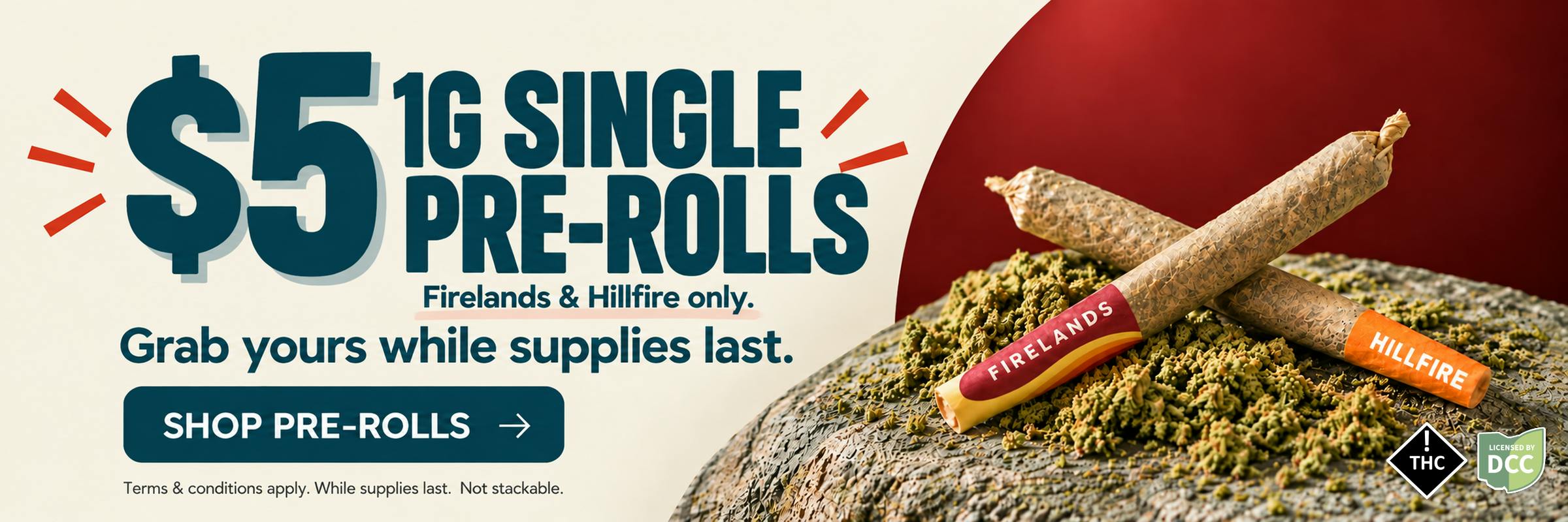 $5 1G SINGLE PRE-ROLLS SALE