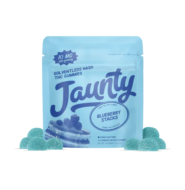 Jaunty Blueberry Stacks  | Hash-Infused Gummies | 100mg | 10pk