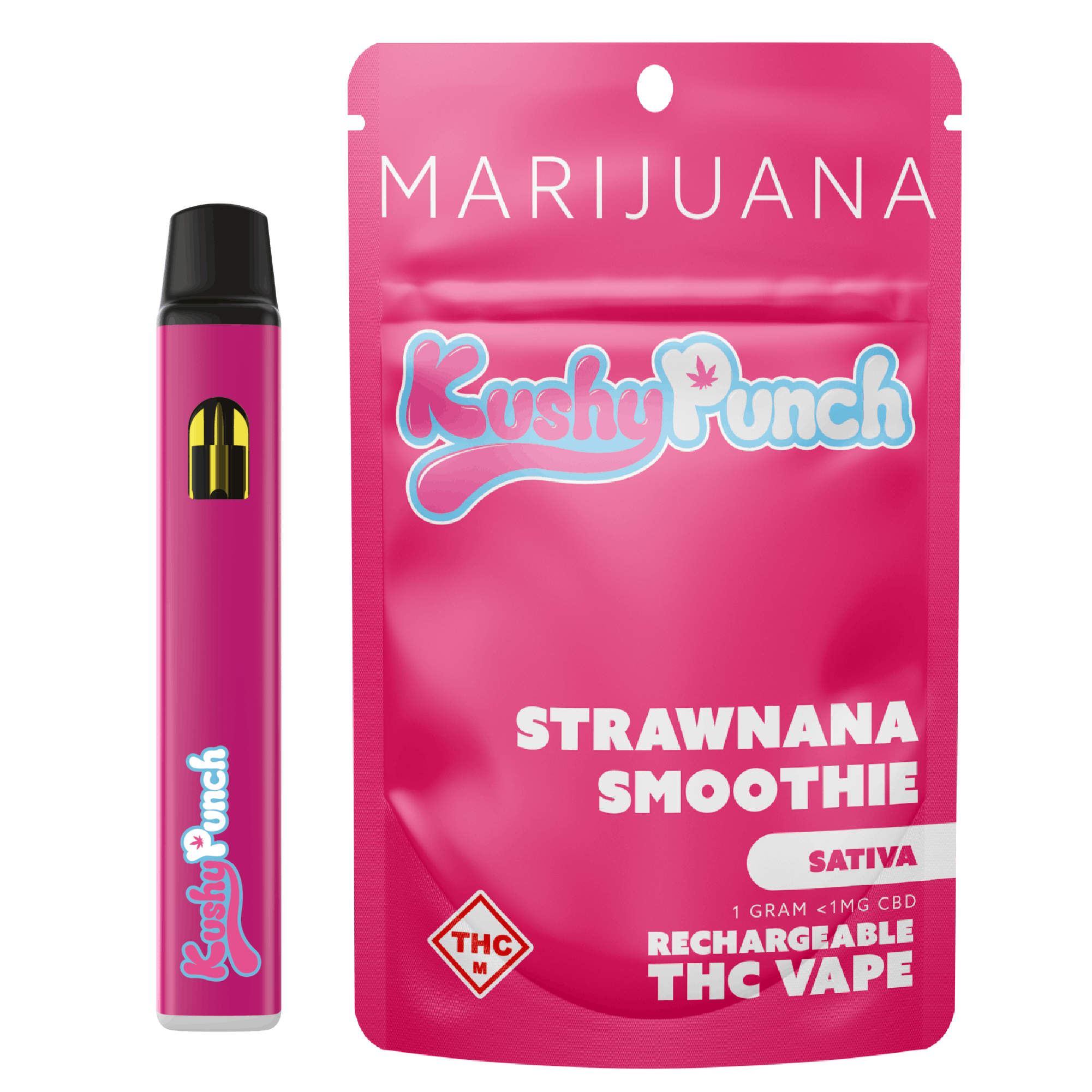 〜suger〜 Kushy Punch: Vape | Strawnana Smoothie | All-In-One | 1g | CODES