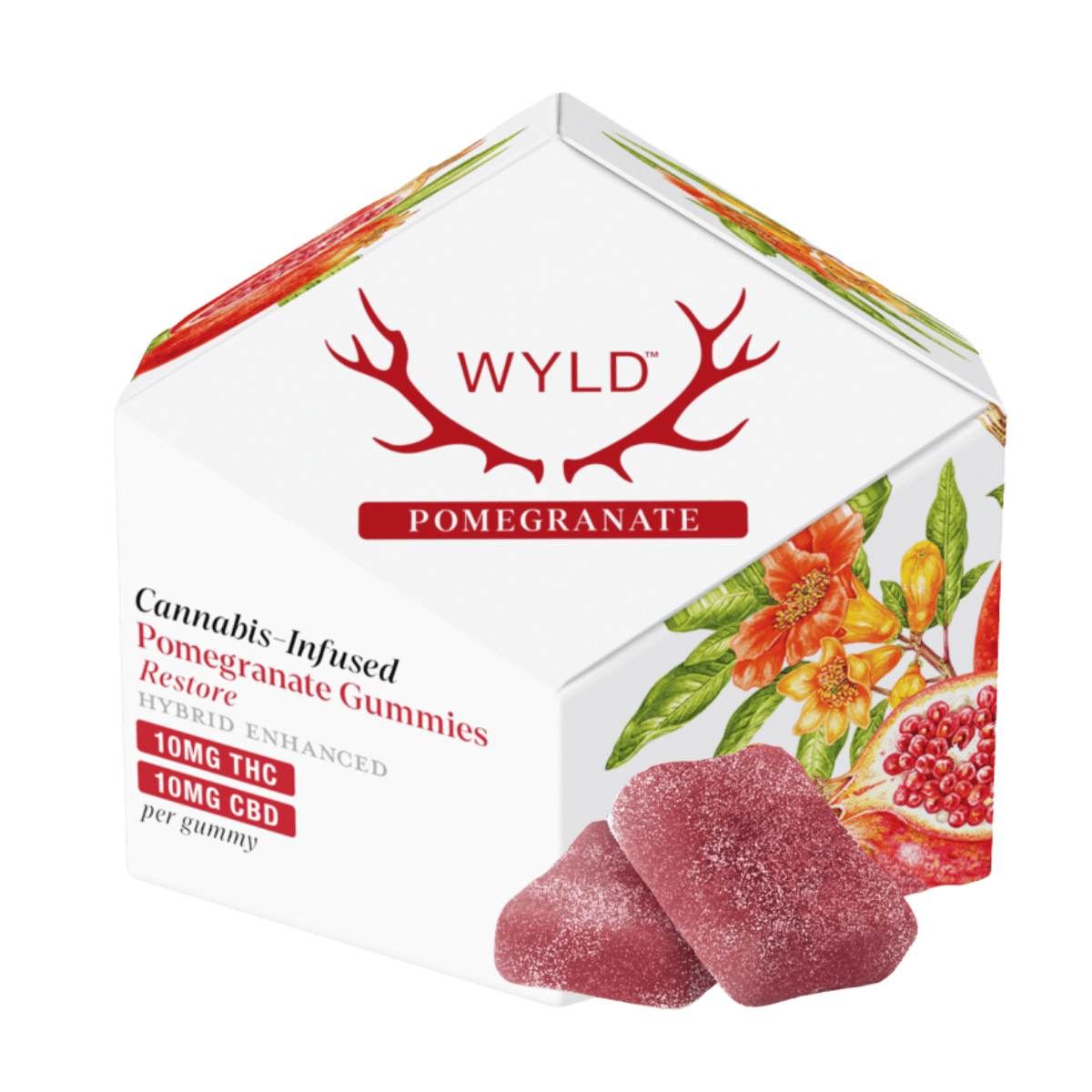 Product 5mg 1:1 Pomegranate Hybrid Gummies 20pk (w/ CBD)