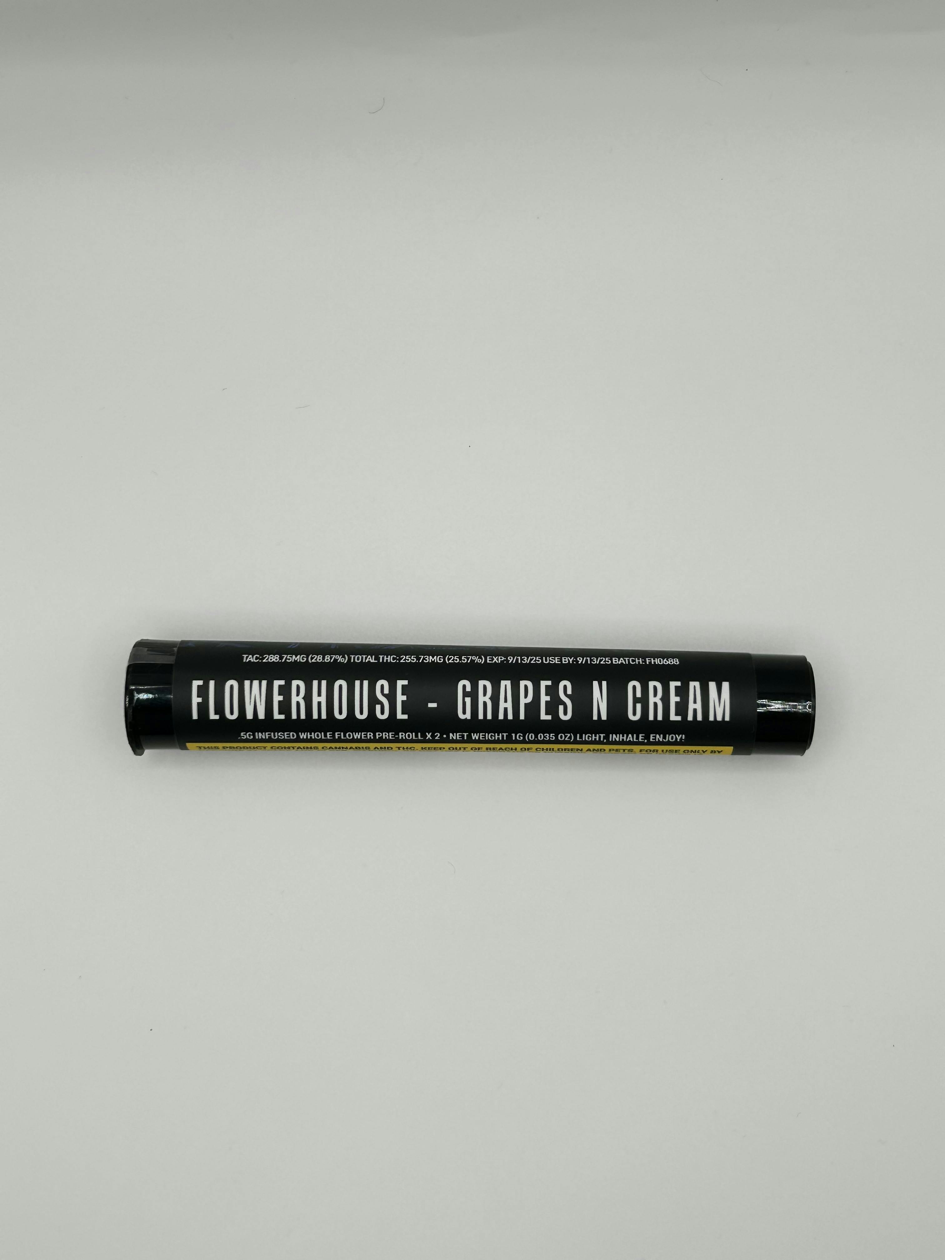 Photo of Flowerhouse – Grapes n Cream – Infused 2pk Pre-Rolls
