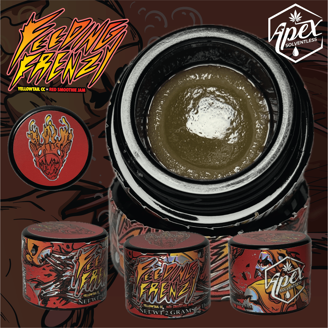Apex - 2g Rosin Thumbprint - Feeding Frenzy