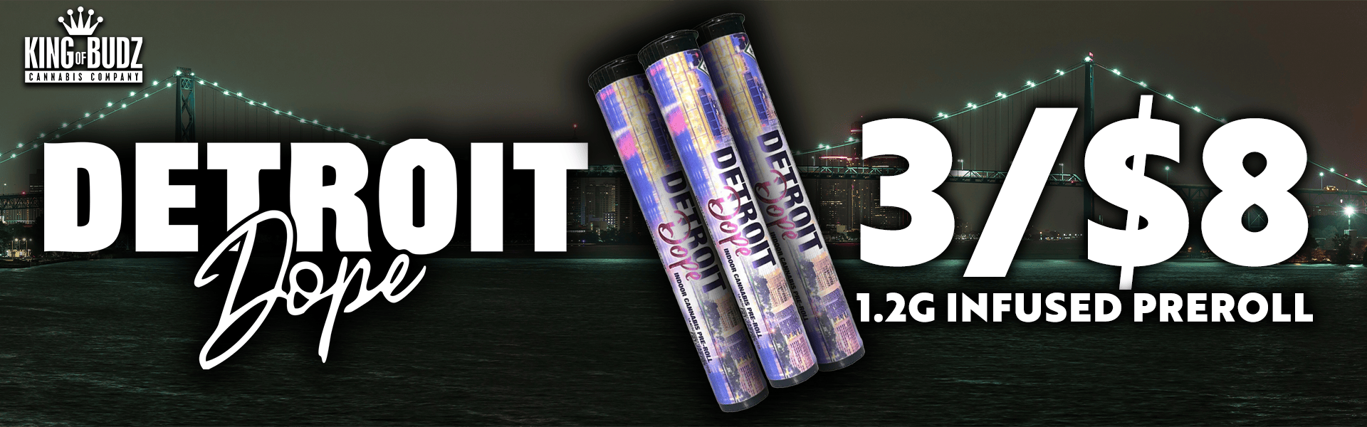 Detroit Dope - 1.2g Infused Preroll - 3/$8