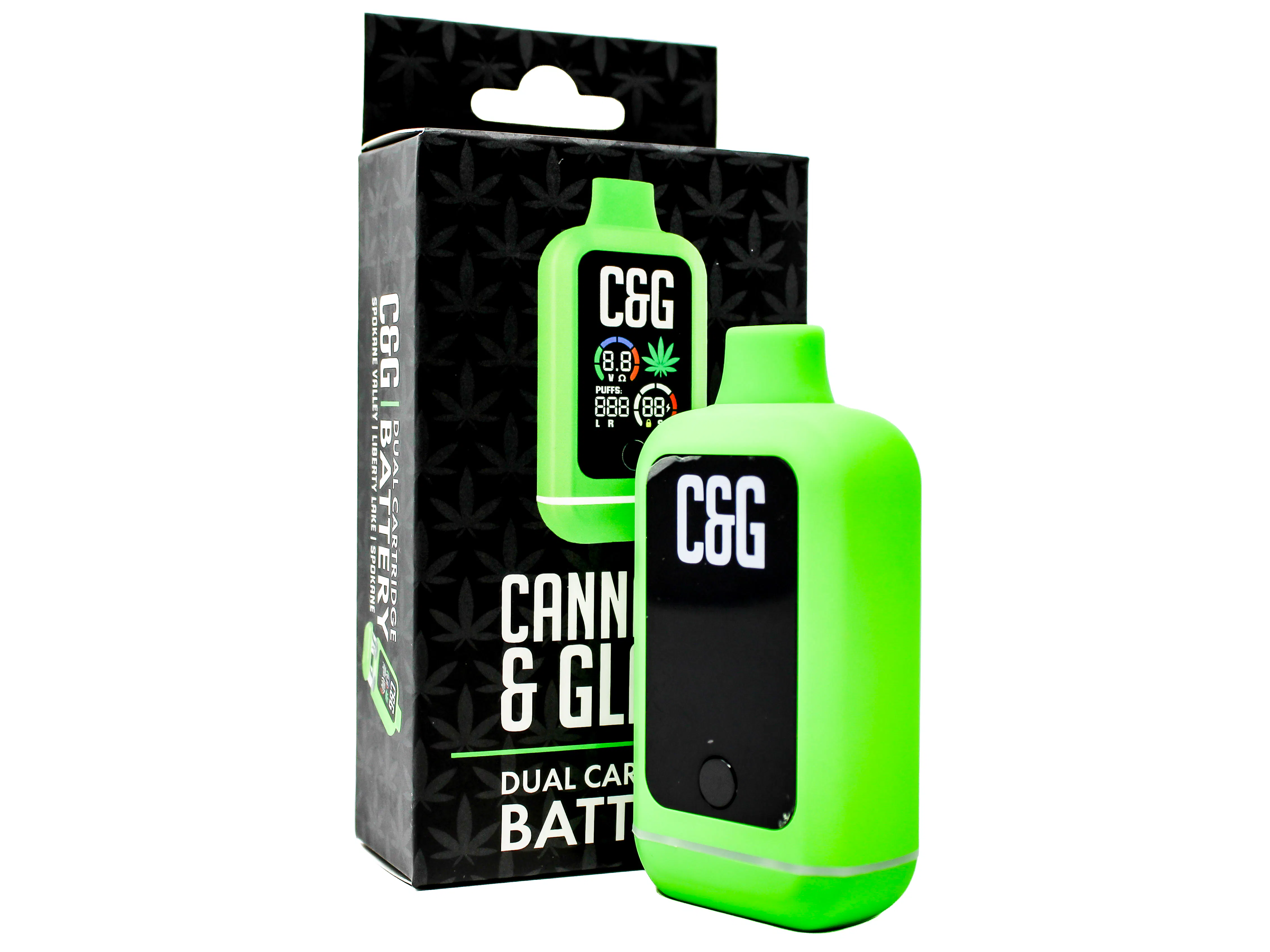 XYZ Branded Dual Cart Battery Green 95167862 | Cannabis and Glass
