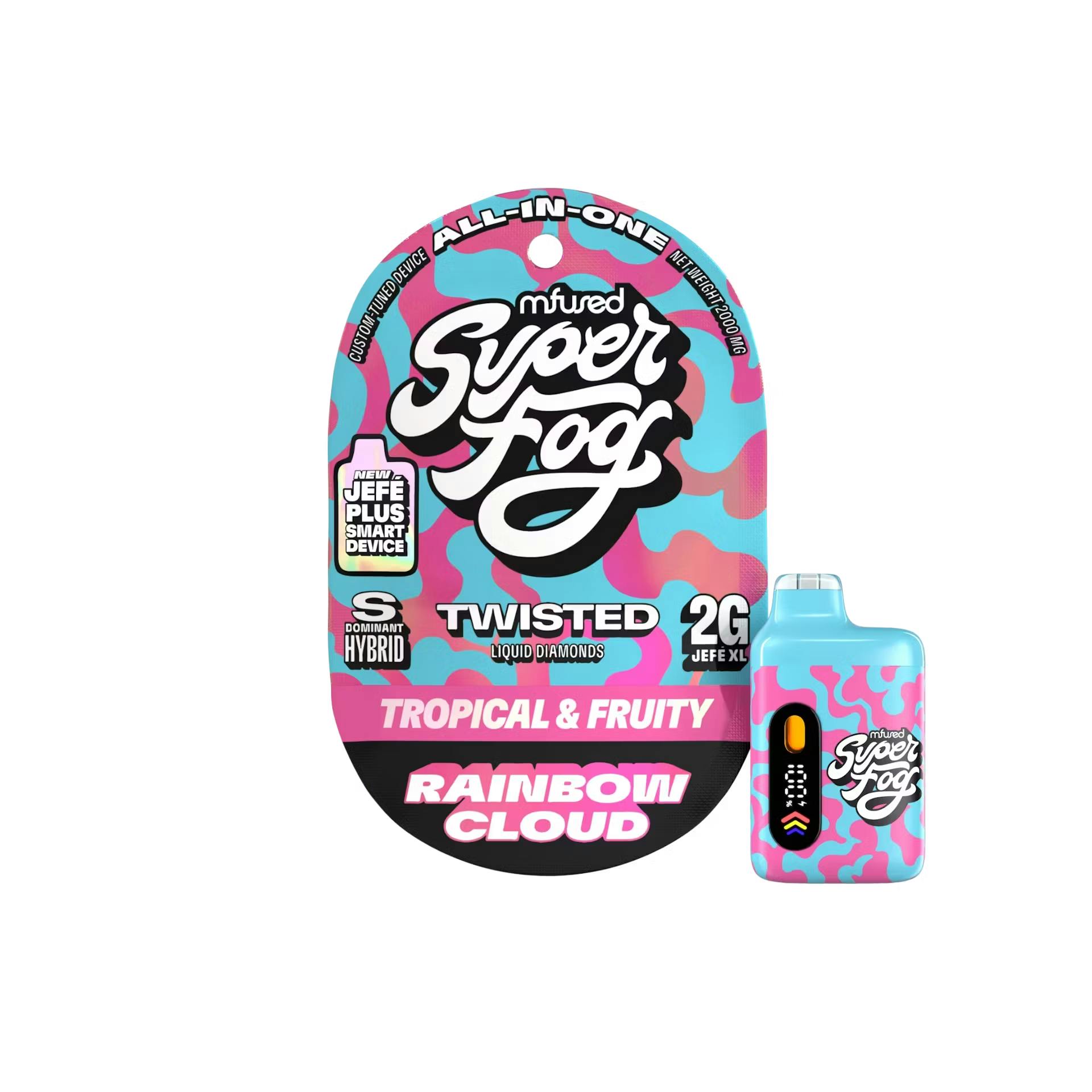 Mfused Superfog Rainbow Cloud 2g Twisted JefeXL Plus Vape