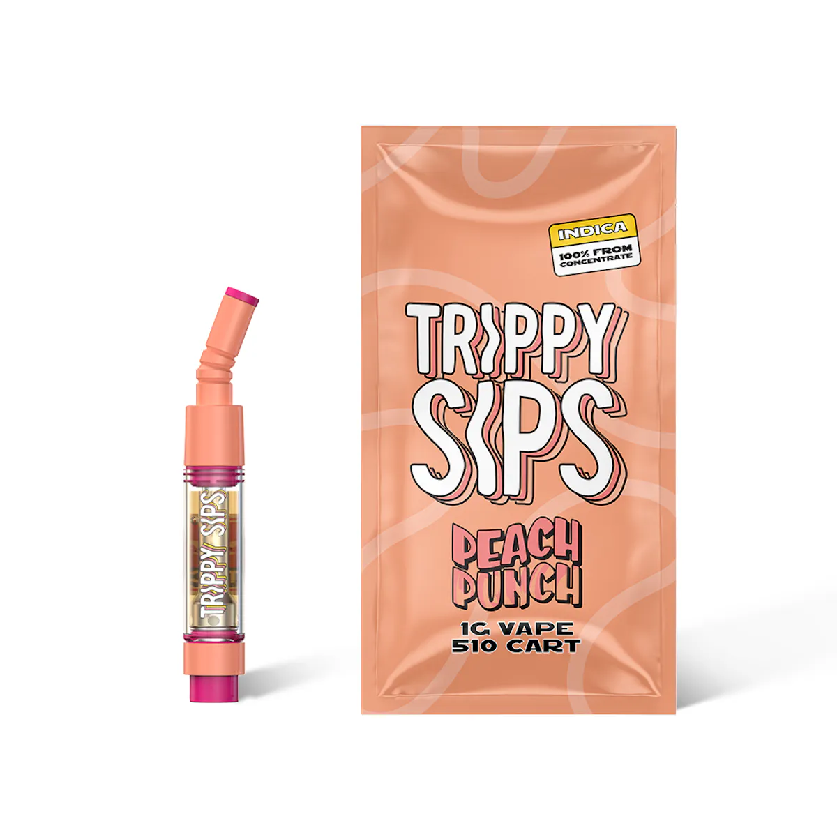 Trippy Sips  Distillate Cart  Peach Punch (I) 1g Vaporizers | Trippy Sips  |